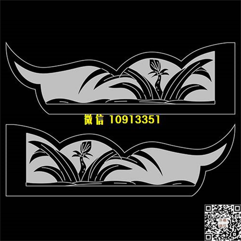 精雕图54兰花耳朵精雕图线雕图线条图单线铣底图_电脑雕刻plt文泰矢量图精雕图浮雕图